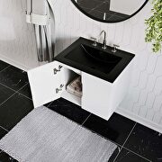 White finish 24 bathroom vanity w/ black sink ceramic basin by Modway additional picture 5