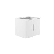 White finish 24 bathroom vanity w/ white sink ceramic basin by Modway additional picture 2
