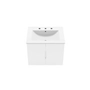 White finish 24 bathroom vanity w/ white sink ceramic basin by Modway additional picture 6