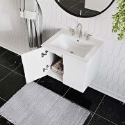 White finish 24 bathroom vanity w/ white sink ceramic basin by Modway additional picture 8
