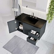 Gray finish bathroom vanity w/ black sink ceramic basin by Modway additional picture 4