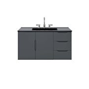 Gray finish bathroom vanity w/ black sink ceramic basin by Modway additional picture 5