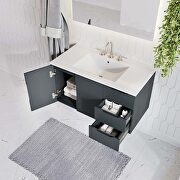 Gray finish bathroom vanity w/ white sink ceramic basin by Modway additional picture 4
