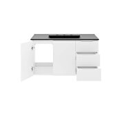 White finish bathroom vanity w/ black sink ceramic basin by Modway additional picture 2