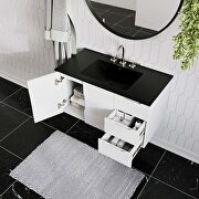 White finish bathroom vanity w/ black sink ceramic basin by Modway additional picture 4