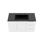 White finish bathroom vanity w/ black sink ceramic basin by Modway additional picture 7