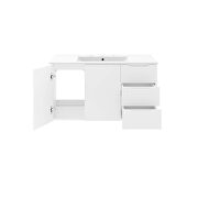 White finish bathroom vanity w/ white sink ceramic basin by Modway additional picture 2