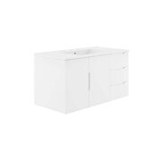 White finish bathroom vanity w/ white sink ceramic basin by Modway additional picture 3