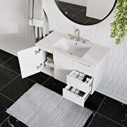 White finish bathroom vanity w/ white sink ceramic basin by Modway additional picture 4