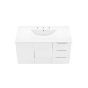 White finish bathroom vanity w/ white sink ceramic basin by Modway additional picture 7