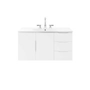 White finish bathroom vanity w/ white sink ceramic basin by Modway additional picture 8