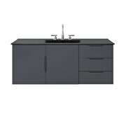 Gray finish bathroom vanity w/ black ceramic sink basin by Modway additional picture 4