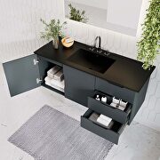 Gray finish bathroom vanity w/ black ceramic sink basin by Modway additional picture 5