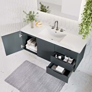 Gray finish bathroom vanity w/ white ceramic sink basin by Modway additional picture 5
