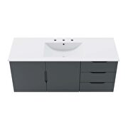 Gray finish bathroom vanity w/ white ceramic sink basin by Modway additional picture 8
