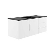 White finish bathroom vanity with black ceramic sink basin by Modway additional picture 2