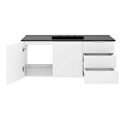 White finish bathroom vanity with black ceramic sink basin by Modway additional picture 6