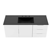 White finish bathroom vanity with black ceramic sink basin by Modway additional picture 7