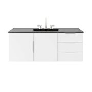 White finish bathroom vanity with black ceramic sink basin by Modway additional picture 8