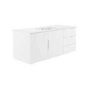 White finish bathroom vanity with white ceramic sink basin by Modway additional picture 2