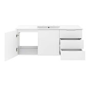 White finish bathroom vanity with white ceramic sink basin by Modway additional picture 4