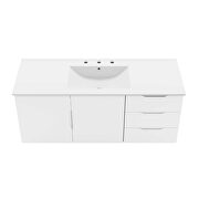 White finish bathroom vanity with white ceramic sink basin by Modway additional picture 5