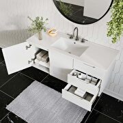 White finish bathroom vanity with white ceramic sink basin by Modway additional picture 6