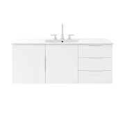 White finish bathroom vanity with white ceramic sink basin by Modway additional picture 8