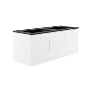 White finish bathroom vanity w/ double sink ceramic basin by Modway additional picture 3
