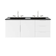 White finish bathroom vanity w/ double sink ceramic basin by Modway additional picture 8