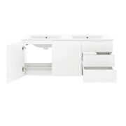 White finish bathroom vanity w/ double sink ceramic basin in white by Modway additional picture 6