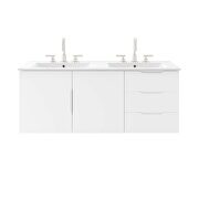 White finish bathroom vanity w/ double sink ceramic basin in white by Modway additional picture 8