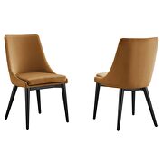 Cognac finish performance velvet accent dining chairs - set of 2 by Modway additional picture 2