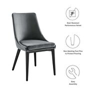 Gray finish performance velvet accent dining chairs - set of 2 by Modway additional picture 8