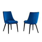 Navy finish performance velvet accent dining chairs - set of 2 by Modway additional picture 2