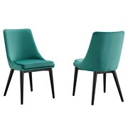 Teal finish performance velvet accent dining chairs - set of 2 by Modway additional picture 2