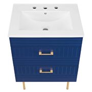 Blue finish bathroom vanity w/ white ceramic sink basin by Modway additional picture 2