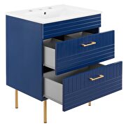 Blue finish bathroom vanity w/ white ceramic sink basin by Modway additional picture 4