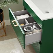 Green finish bathroom vanity w/ white ceramic sink basin by Modway additional picture 4