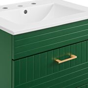 Green finish bathroom vanity w/ white ceramic sink basin by Modway additional picture 5