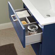 Blue finish wall-mount bathroom vanity w/ white ceramic sink basin by Modway additional picture 3