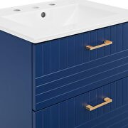 Blue finish wall-mount bathroom vanity w/ white ceramic sink basin by Modway additional picture 5