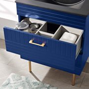 Blue finish bathroom vanity w/ black ceramic sink basin by Modway additional picture 2