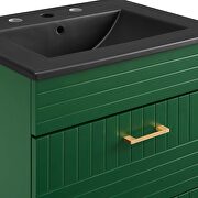 Green finish bathroom vanity w/ black ceramic sink basin by Modway additional picture 5