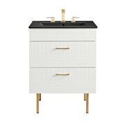 White finish bathroom vanity w/ black ceramic sink basin by Modway additional picture 8