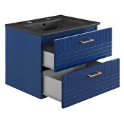 Blue finish wall-mount bathroom vanity w/ black ceramic sink basin by Modway additional picture 4