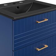 Blue finish wall-mount bathroom vanity w/ black ceramic sink basin by Modway additional picture 5