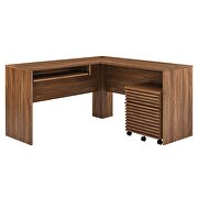 Wood desk and file cabinet set in walnut finish by Modway additional picture 2