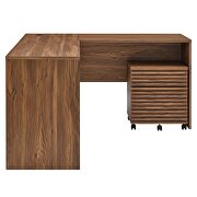 Wood desk and file cabinet set in walnut finish by Modway additional picture 4