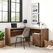 Wood desk and file cabinet set in walnut finish by Modway additional picture 8